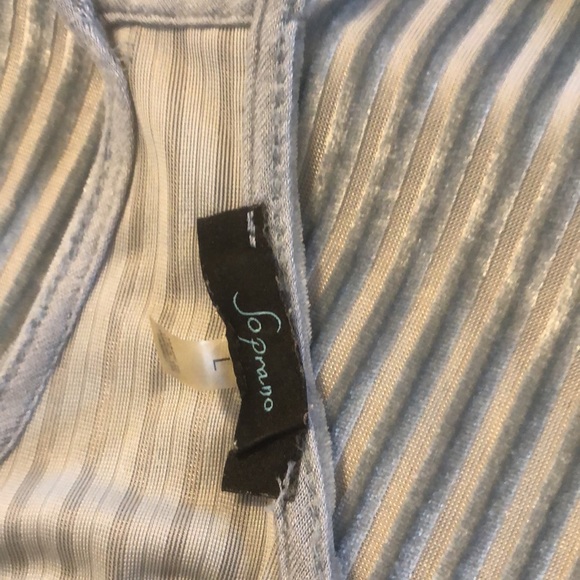 T back swing tank, velvet feel and sheer stripes - Picture 3 of 4